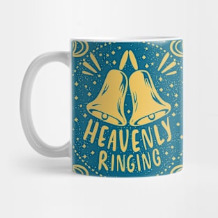 Heavenly Ringing For Handbell Ringers Choir Blue Background Mug